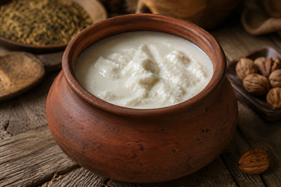 Curd is set
naturally