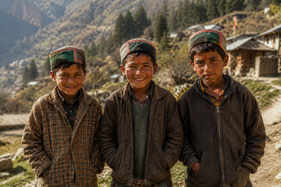 Children return
from school