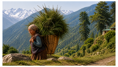 Collecting fodder
from the mountains