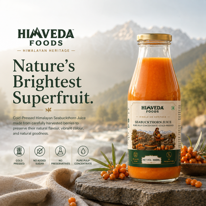 Sea Buckthorn Pulp, 300ml (Juice) (Rich in Vitamin C, Omega 3,6,7 and 9 and Antioxidants)