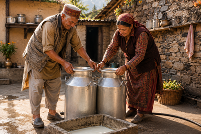 Fresh milk 
collected