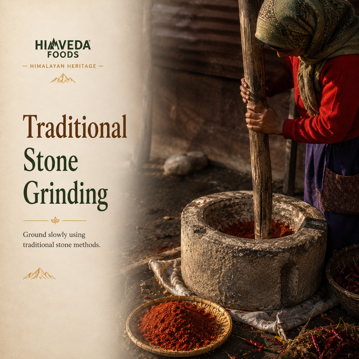 Pahadi Red Chilli Powder — Stone Ground, 100g