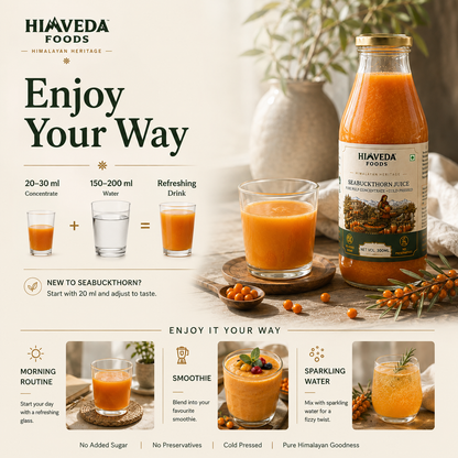 Sea Buckthorn Pulp, 300ml (Juice) (Rich in Vitamin C, Omega 3,6,7 and 9 and Antioxidants)