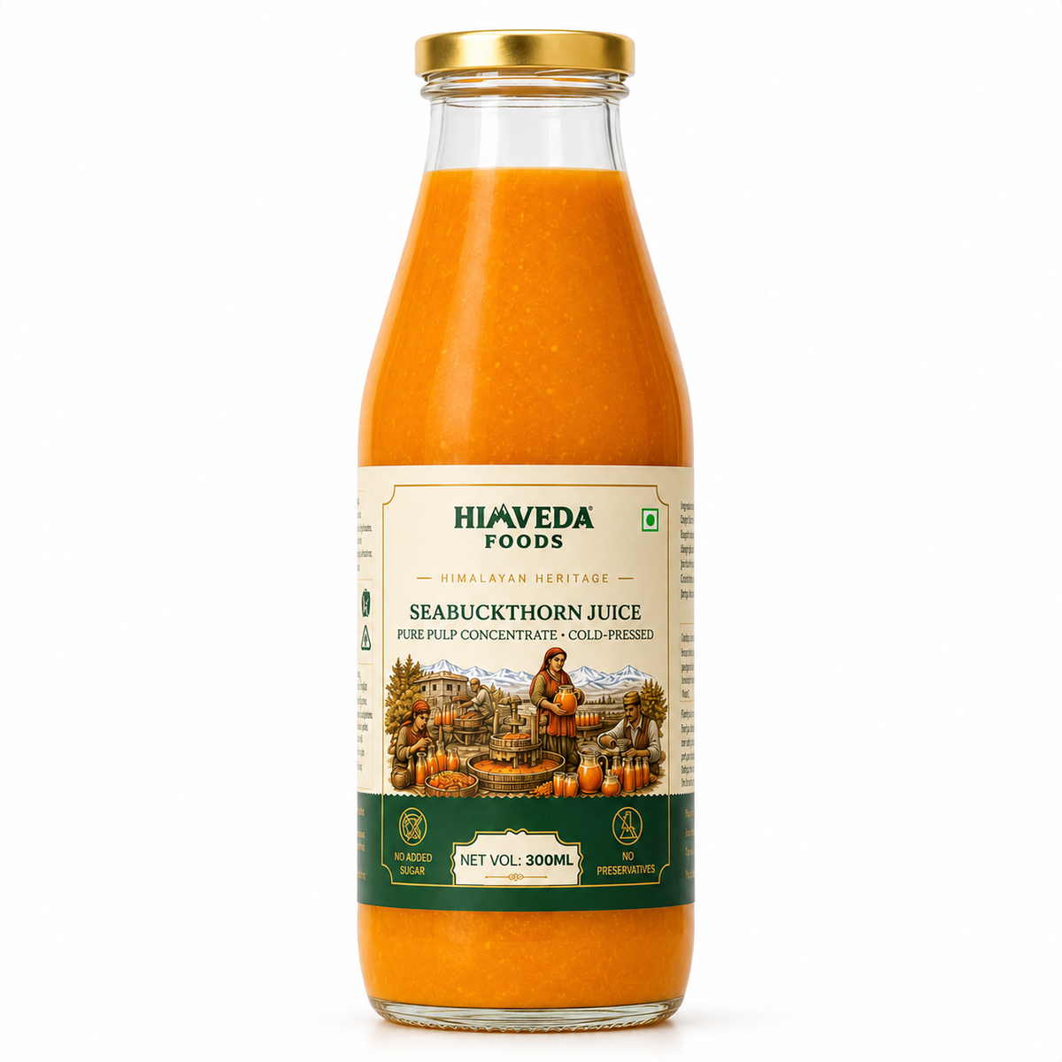 Sea Buckthorn Pulp, 300ml (Juice) (Rich in Vitamin C, Omega 3,6,7 and 9 and Antioxidants)