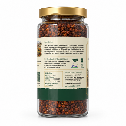 Premium Sea Buckthorn Berries, 100g (Dried Seabuckthorn)