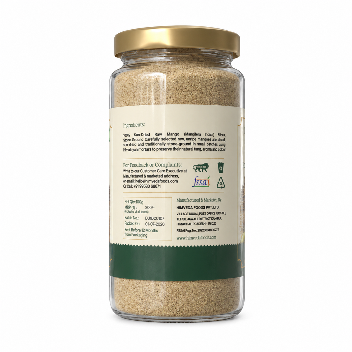 Pahadi Amchoor Powder — Stone Ground, 100g