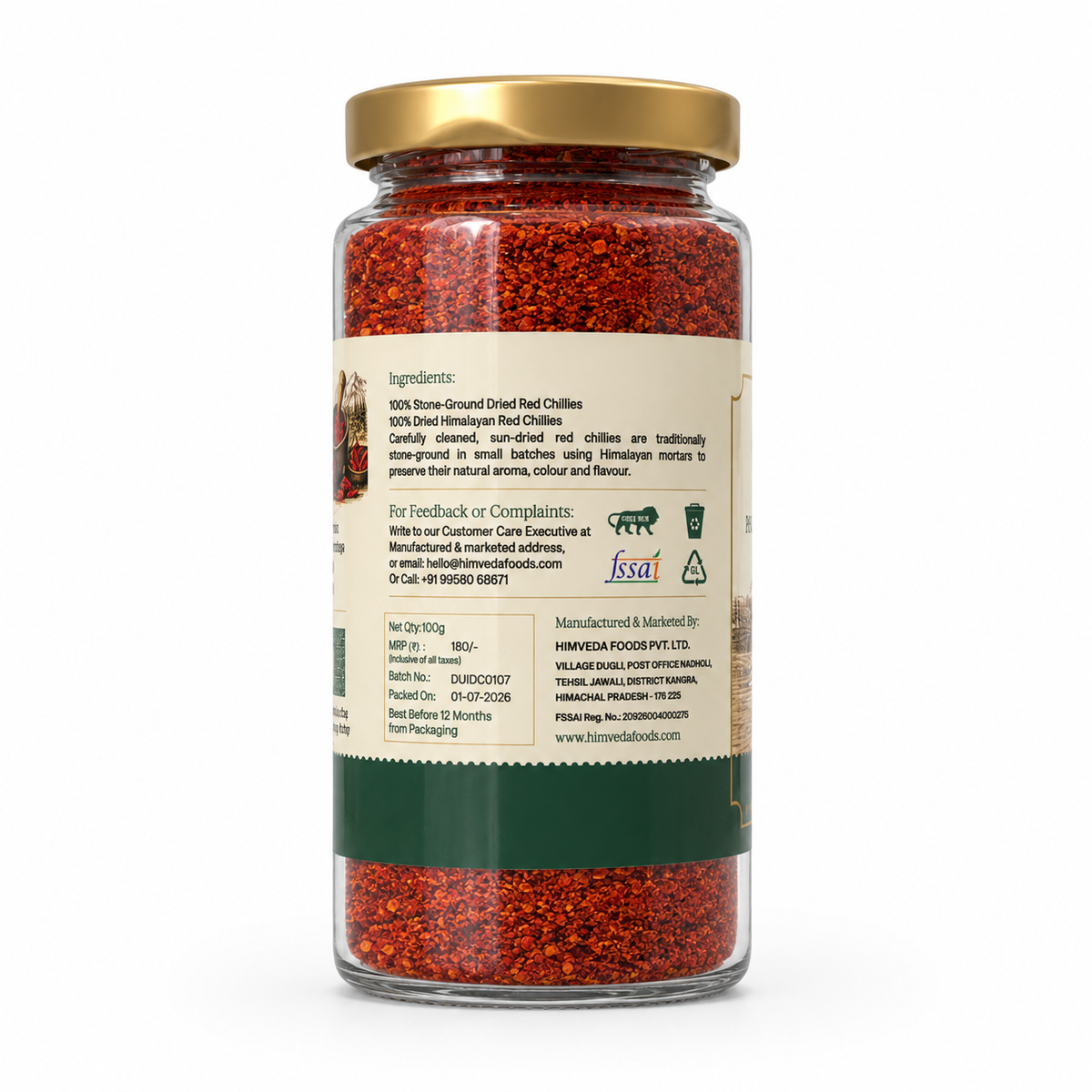 Pahadi Red Chilli Powder — Stone Ground, 100g